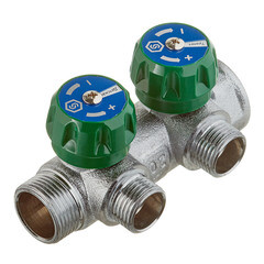 Коллектор Stout 3/4 ВР(г) х 2 выхода 1/2 НР(ш) х 3/4 НР(ш) регулирующий (SMB-6850-341202) - фото 1