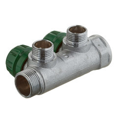 Коллектор Stout 3/4 ВР(г) х 2 выхода 1/2 НР(ш) х 3/4 НР(ш) регулирующий (SMB-6850-341202) - фото 6