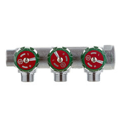 Коллектор Stout 3/4 ВР(г) х 3 выхода 1/2 НР(ш) х 3/4 НР(ш) регулирующий (SMB-6850-341203) - фото 5