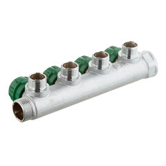 Коллектор Stout 3/4 ВР(г) х 4 выхода 1/2 НР(ш) х 3/4 НР(ш) регулирующий (SMB-6850-341204) - фото 6