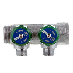 Коллектор Stout 1 ВР(г) х 2 выхода 1/2 НР(ш) х 1 НР(ш) регулирующий (SMB-6850-011202) - фото 5