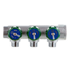 Коллектор Stout 1 ВР(г) х 3 выхода 1/2 НР(ш) х 1 НР(ш) регулирующий (SMB-6850-011203) - фото 5