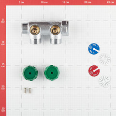 Коллектор Stout 3/4 ВР(г) х 2 выхода 3/4(ЕК) х 3/4 НР(ш) регулирующий (SMB-6850-343402) - фото 3