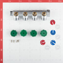 Коллектор Stout 3/4 ВР(г) х 4 выхода 3/4(ЕК) х 3/4 НР(ш) регулирующий (SMB-6850-343404) - фото 3