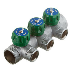 Изображение товара Коллектор Stout 1 ВР(г) х 3 выхода 3/4(ЕК) х 1 НР(ш) регулирующий (SMB-6850-013403)