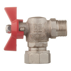 Кран шаровой латунный Valtec Base 3/4 ВР(г) х 1/2 НР(ш) бабочка с накидной гайкой угловой (VT.267.N.0405) - фото 5