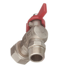 Кран шаровой латунный Valtec Base 3/4 ВР(г) х 1/2 НР(ш) бабочка с накидной гайкой угловой (VT.267.N.0405) - фото 3