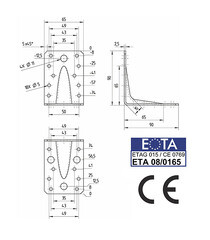 Уголок крепежный усиленный оцинкованный 90х90х65х2.5 мм GAH ALBERTS - фото 4