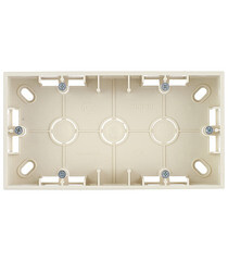 Коробка монтажная Simon 15 двухместная накладная слоновая кость (1590752-031) - фото 1