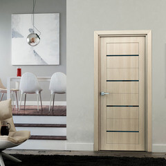 Дверь межкомнатная Орион 800х2000 мм финишпленка капучино с декоративной вставкой - фото 3