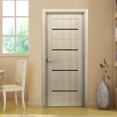 Дверь межкомнатная Орион 800х2000 мм финишпленка капучино с декоративной вставкой - фото 2