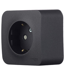 Розетка Systeme Electric Blanca накладная антрацит со шторками (BLNRA011116) - фото 3