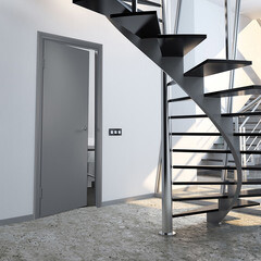 Дверь межкомнатная 920х2036 мм финишпленка серая глухая с притвором с замком - фото 2