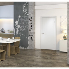 Дверь межкомнатная 900х2000 мм финишпленка белая глухая с замком - фото 2