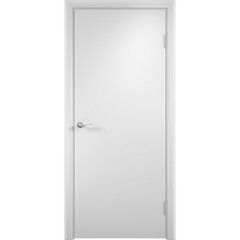 Дверь межкомнатная 620х2036 мм финишпленка белая глухая с притвором с замком