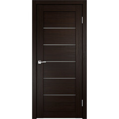 Изображение товара Дверь межкомнатная Vision 600х2000 мм ПВХ венге со стеклом с замком и петлями