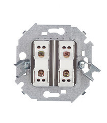 Выключатель Simon 15 двухклавишный встраиваемый алюминий с подсветкой (1591392-033) - фото 2