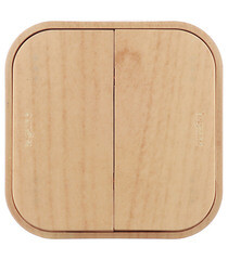 Выключатель Legrand Quteo двухклавишный накладной дерево (782262) - фото 1