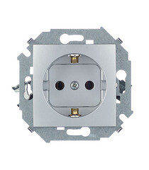 Розетка Simon 15 встраиваемая алюминий (1591432-033) - фото 1