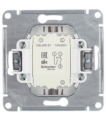 Выключатель Systeme Electric Glossa двухклавишный встраиваемый титан (GSL000451) - фото 2