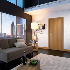 Дверь межкомнатная 900х2000 мм финишпленка миланский орех глухая с замком - фото 2