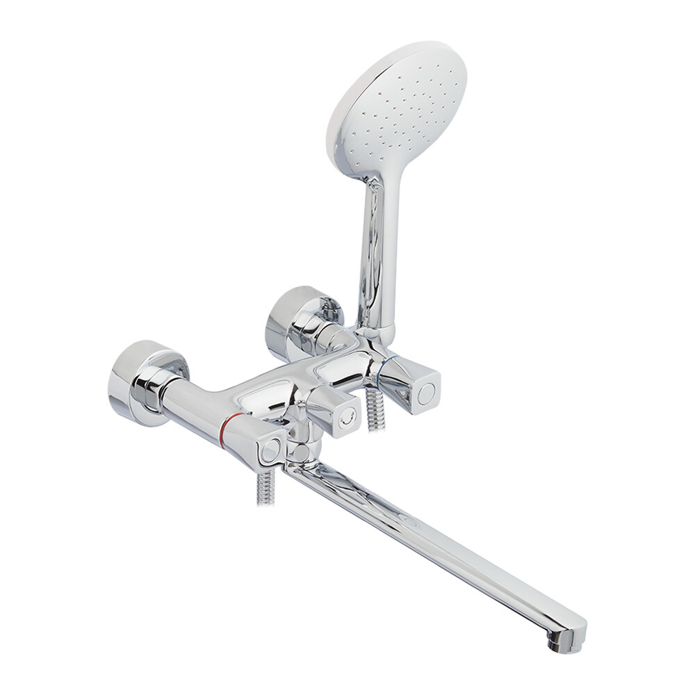 Изображение товара Смеситель для ванны Lavelly System хром двухвентильный с длинным изливом с лейкой (672194)