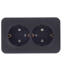 Изображение товара Розетка Systeme Electric Blanca накладная антрацит со шторками (BLNRA011216)