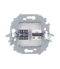 Розетка компьютерная/ телефонная Simon 15 встраиваемая алюминий RJ11/ RJ45 (1591590-033) - фото 3