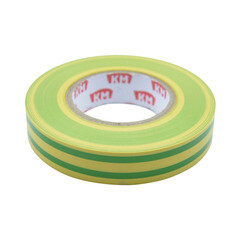 Изображение товара Изолента КМ ПВХ Жёлто-зелёная 15 мм 20 м односторонняя