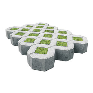 Решетка газонная бетонная SteinRus серая D400 600х400х80 мм