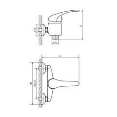 Смеситель для душа без излива Corsa Deco Wave L хром с лейкой однорычажный (671766) - фото 5