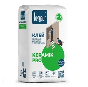 Клей для плитки и керамогранита Bergauf Keramik Pro С1Т усиленный 25 кг