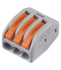 Клемма на 3 провода Wago 222-413 0,08-2,5 кв. мм с рычажками без пасты (5 шт.) - фото 1