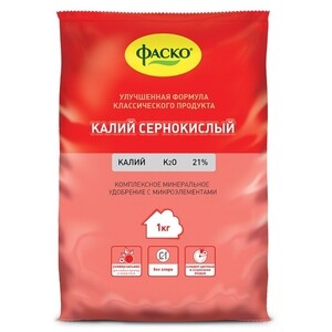 Удобрение сухое Фаско Калий сернокислый (на основе) минеральное 1кг ...