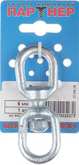 Вертлюг петля-петля d6 мм оцинкованный - фото 2