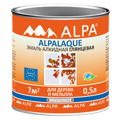 Эмаль алкидная Alpa лак декоративная белая глянцевая 0,5 л