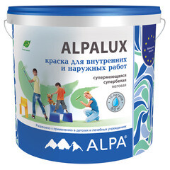 Краска водно-дисперсионная Alpa люкс DIY для стен и потолков 10 л