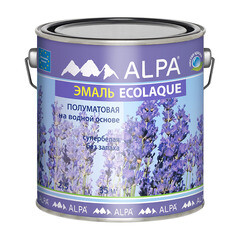 Эмаль на водной основе Alpa Ecolaque белая полуматовая 2,5 л