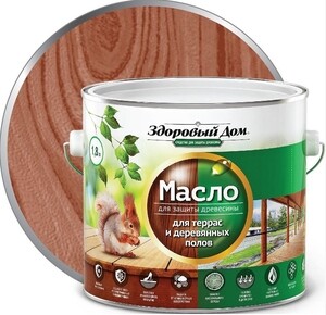 Масло Здоровый Дом для террас и деревянных полов махагон 1,8 л — купить ...