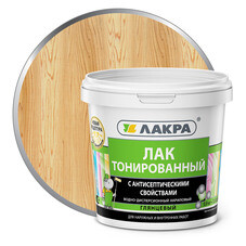 Лак водно-дисперсионный Лакра тонированный бесцветный 0,9 кг