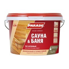 Лак акриловый Parade Сауна&Баня L30 полуматовый 2,5 л