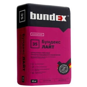 Штукатурка гипсовая ручного и машинного нанесения Bundex Лайт 25 кг ...
