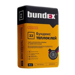 Смесь штукатурно-клеевая на цементной основе Bundex Теплоклей 25 кг ...
