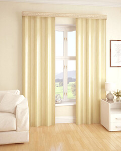 Штора портьерная Arco Doro 200х260 см светло-бежевая полоска жаккард