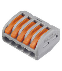 Клемма на 5 проводов Wago 222-415 0,08-2,5 кв. мм с рычажками без пасты (5 шт.) - фото 1