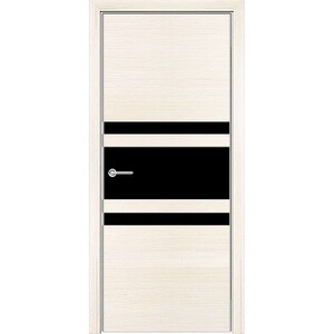 Дверное полотно Содружество Пенопласт Q 6 беленый дуб со стеклом экошпон 550х1900 мм