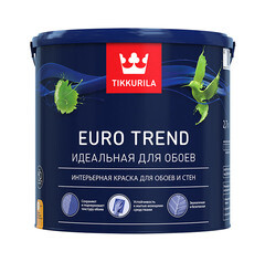 Краска водно-дисперсионная для обоев и стен Tikkurila Euro Trend бесцветная основа C матовая 2,7 л