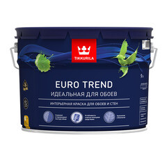 Краска водно-дисперсионная для обоев и стен Tikkurila Euro Trend белая основа A матовая 9 л