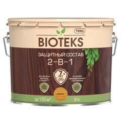 Защитная пропитка 2-в-1 BioTeks для дерева орегон 9 л
