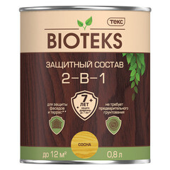 Антисептик Текс Биотекс Классик 2-в-1 декоративный для дерева сосна 0,8 л